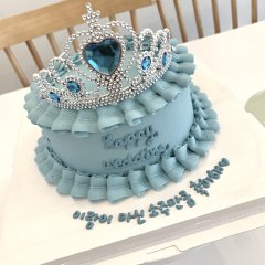 하트 보석 티아라 프릴 케이크 3