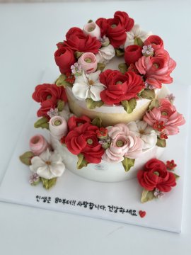 앙금플라워 떡케이크 (2단)