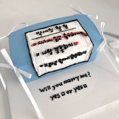 직사각 리본 메모 케이크 3