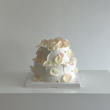 2단 케이크 - 플라워 리프