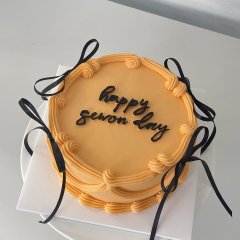 orange vintage ribbon cake 1