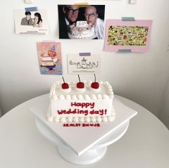 빈티지 체리 직사각 케이크 1