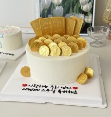 심플 골드바 케이크 4