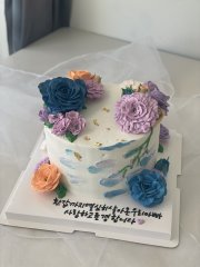 블루퍼플 생크림플라워케이크 1호 3
