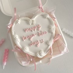 크림 리본 도시락 케이크 2