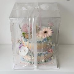 생화 커스텀 케이크 2단 3