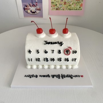 빈티지 체리 장식 롤케이크