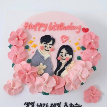 2인+입체꽃 빵케이크