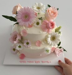 2단 생화케이크 3